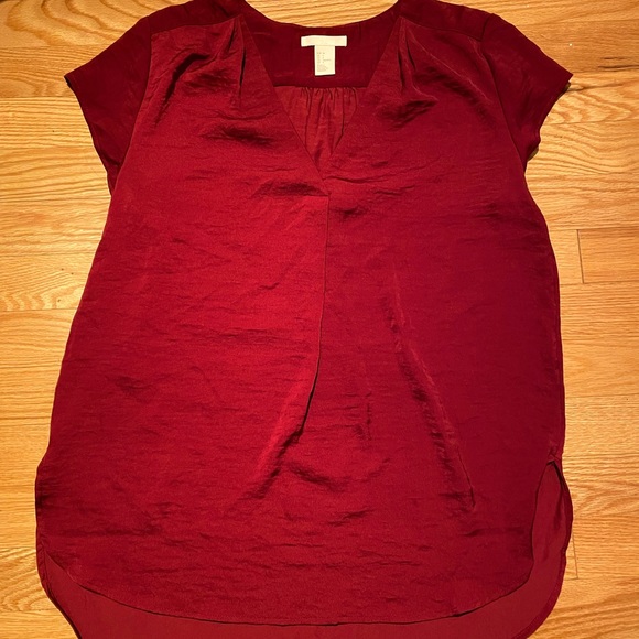 NWOT | H&M Burgundy Satin Blouse - Picture 1 of 3